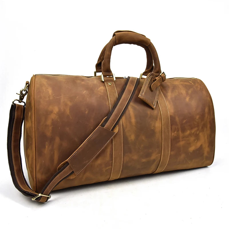 Men's Genuine Leather Duffle Bag
