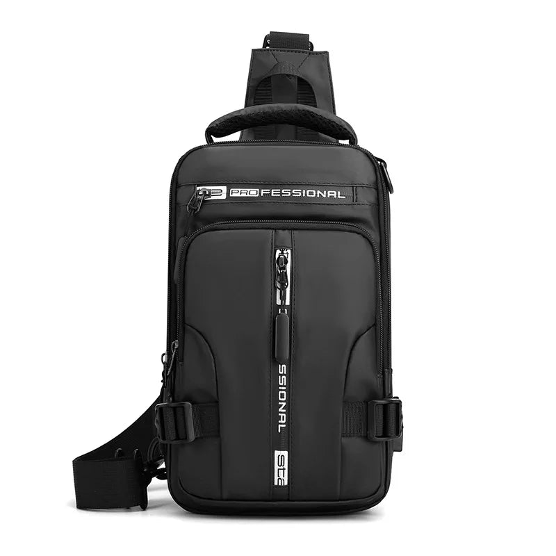 Waterproof Crossbody Bag for Men — USB Charging Anti-Theft Sling
