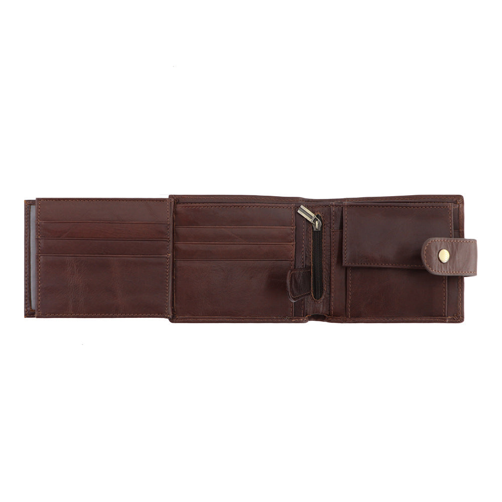 RFID Genuine Leather Men's Wallet — Slim Bifold Card Holder