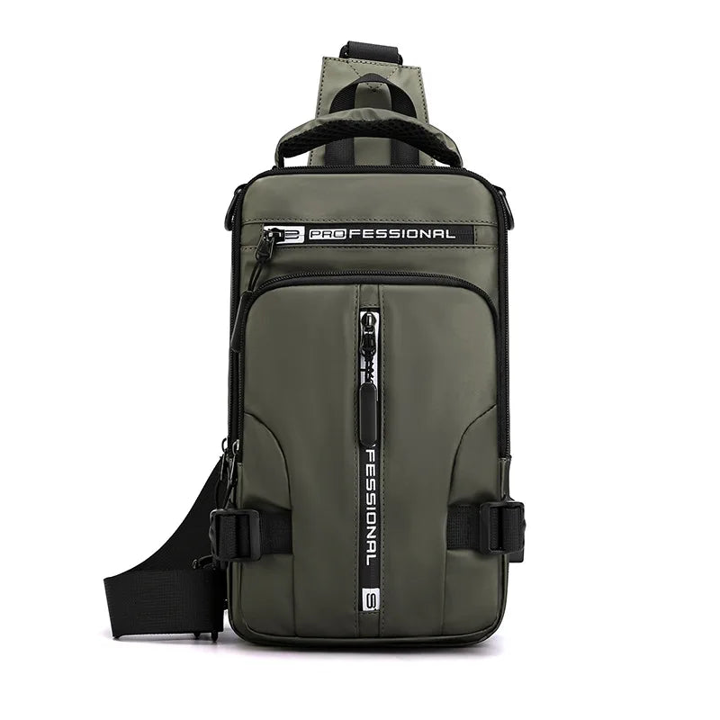 Waterproof Crossbody Bag for Men — USB Charging Anti-Theft Sling