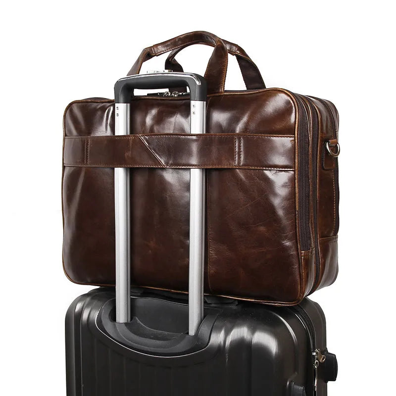 Men's Leather Shoulder Briefcase
