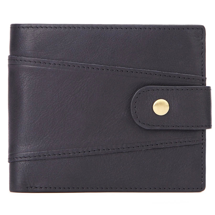 RFID Genuine Leather Men's Wallet — Slim Bifold Card Holder