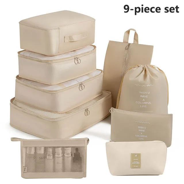 Travel Storage Bags Set – Clothes, Toiletries & Shoes Packing Organisers