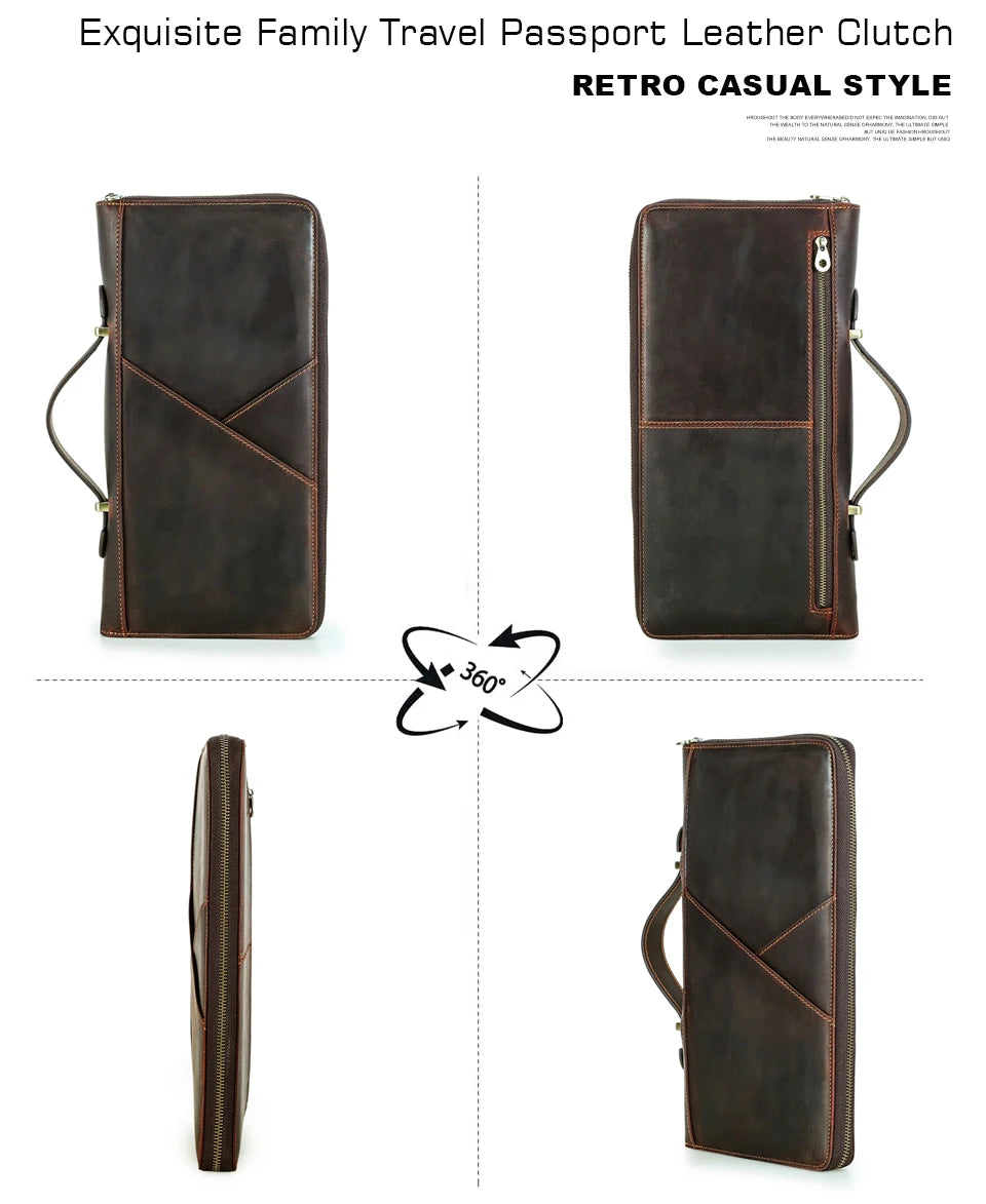 Family Travel Passport Holder – RFID Anti-Theft Document Organiser