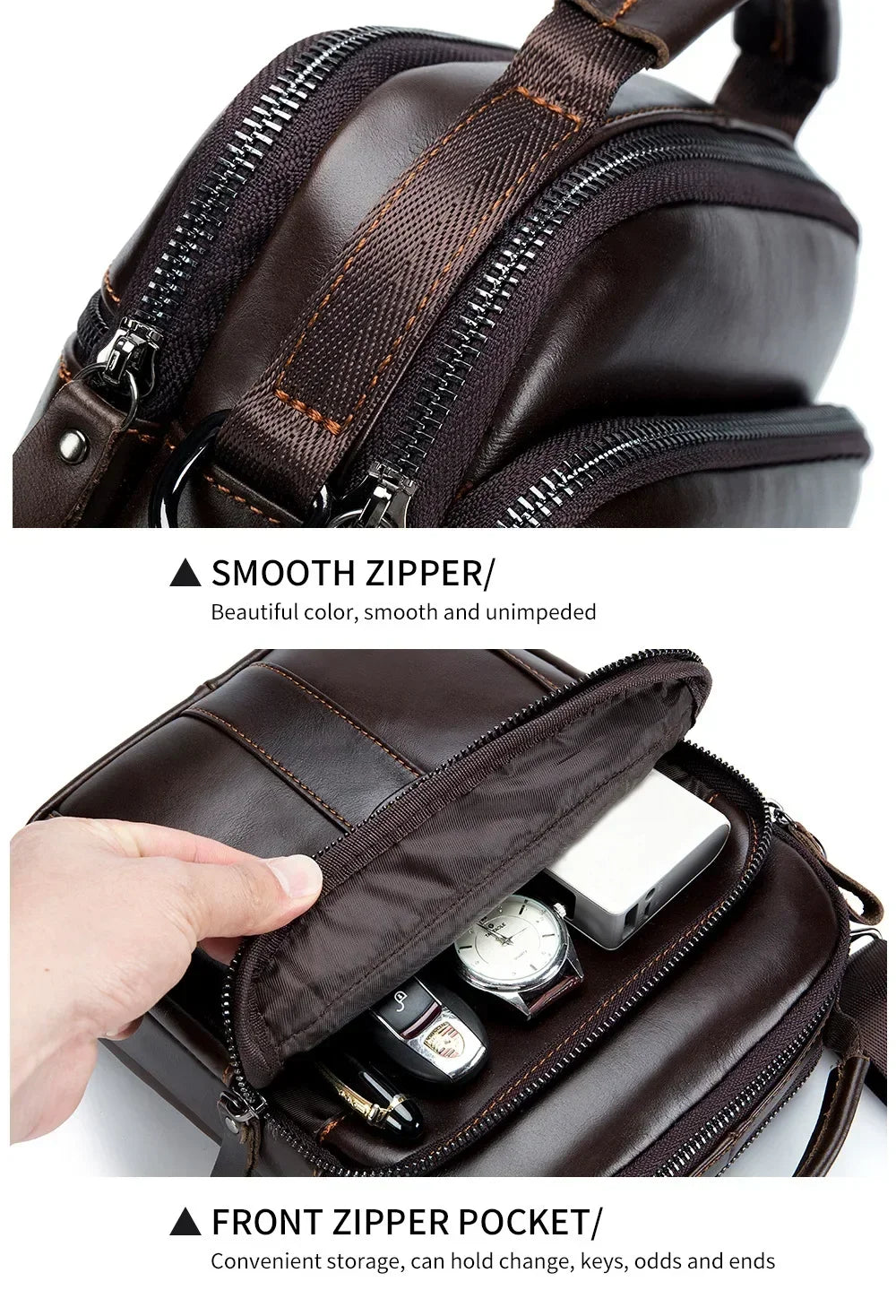 Genuine Leather Crossbody Messenger Bag – Luxury Satchel