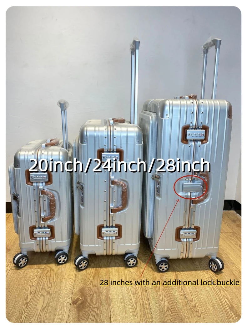 Carry-On Suitcase with Front Pocket — TSA Lock Rolling Luggage 20/24/28"