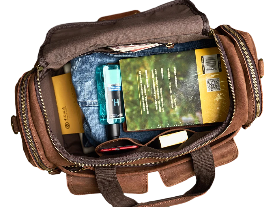 Vintage Leather Travel Messenger Bag