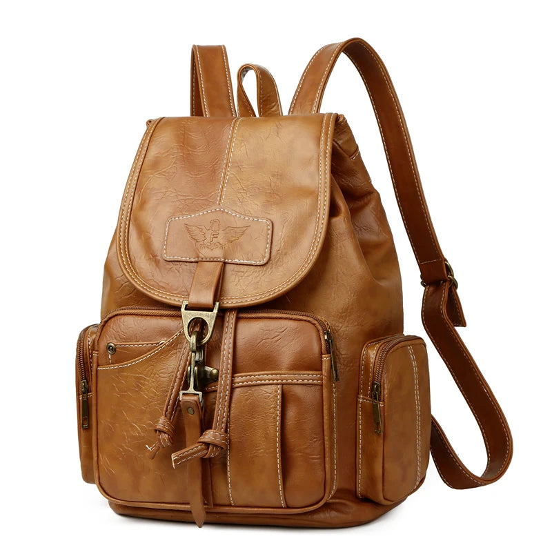 Retro Casual Travel Backpack — Waterproof Foldable Polyester Rucksack