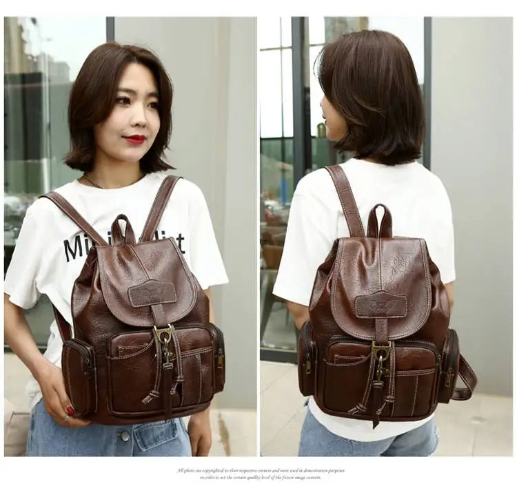 Retro Casual Travel Backpack — Waterproof Foldable Polyester Rucksack