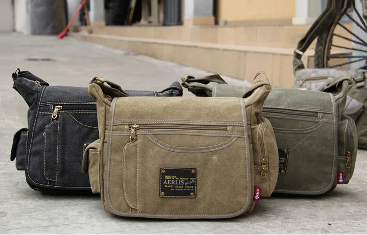Men's Vintage Canvas Crossbody Bag