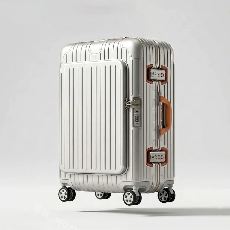 Carry-On Suitcase with Front Pocket — TSA Lock Rolling Luggage 20/24/28"