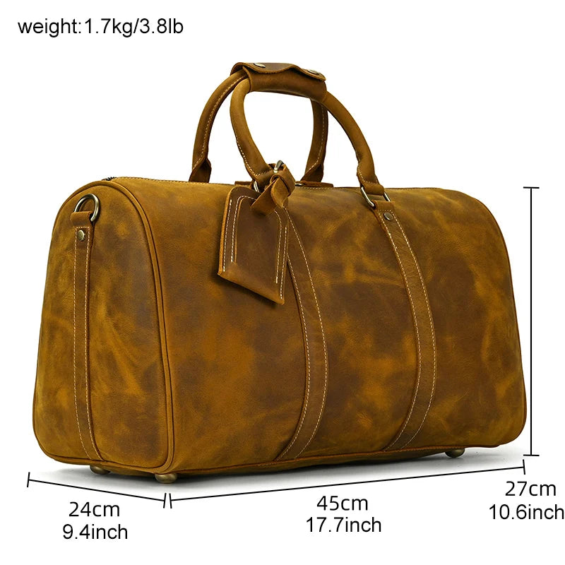 Men's Genuine Leather Duffle Bag