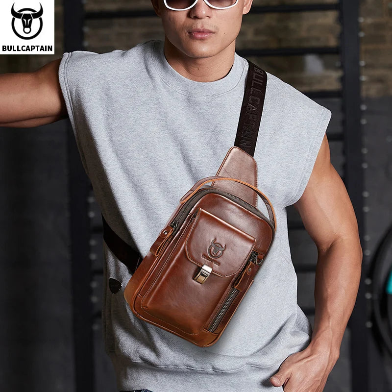 Waxed Canvas Chest Bag — Multi-Pocket Crossbody Sling for Travel