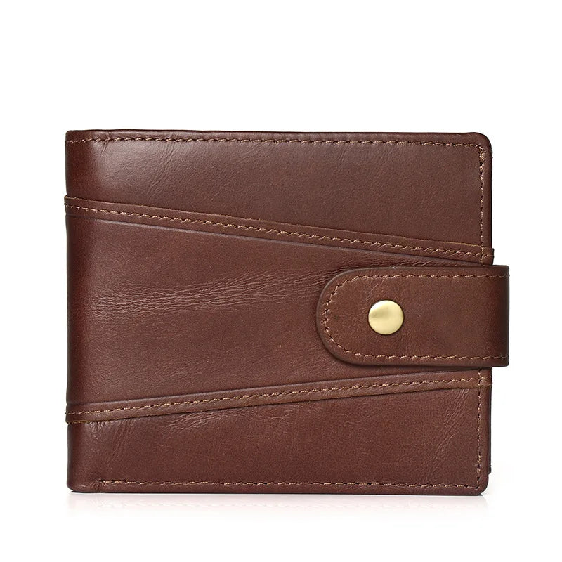 RFID Genuine Leather Men's Wallet — Slim Bifold Card Holder