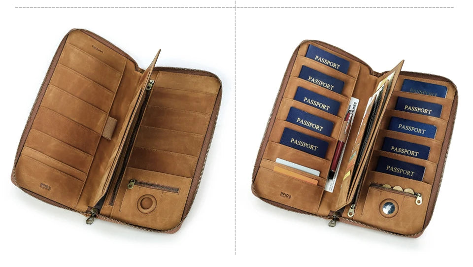 Family Travel Passport Holder – RFID Anti-Theft Document Organiser