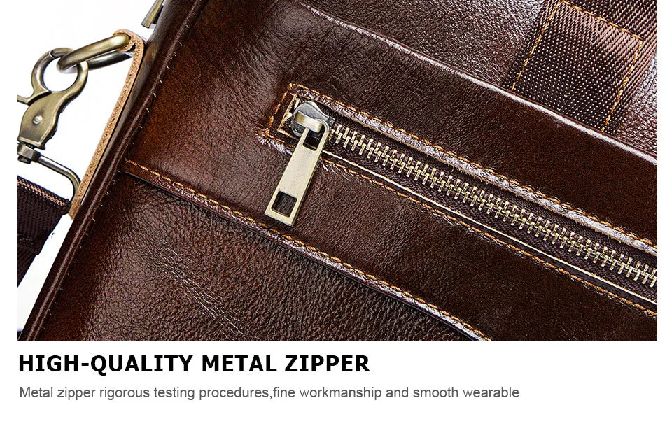 Men's Genuine Leather Briefcase – Laptop & Office Shoulder Bag