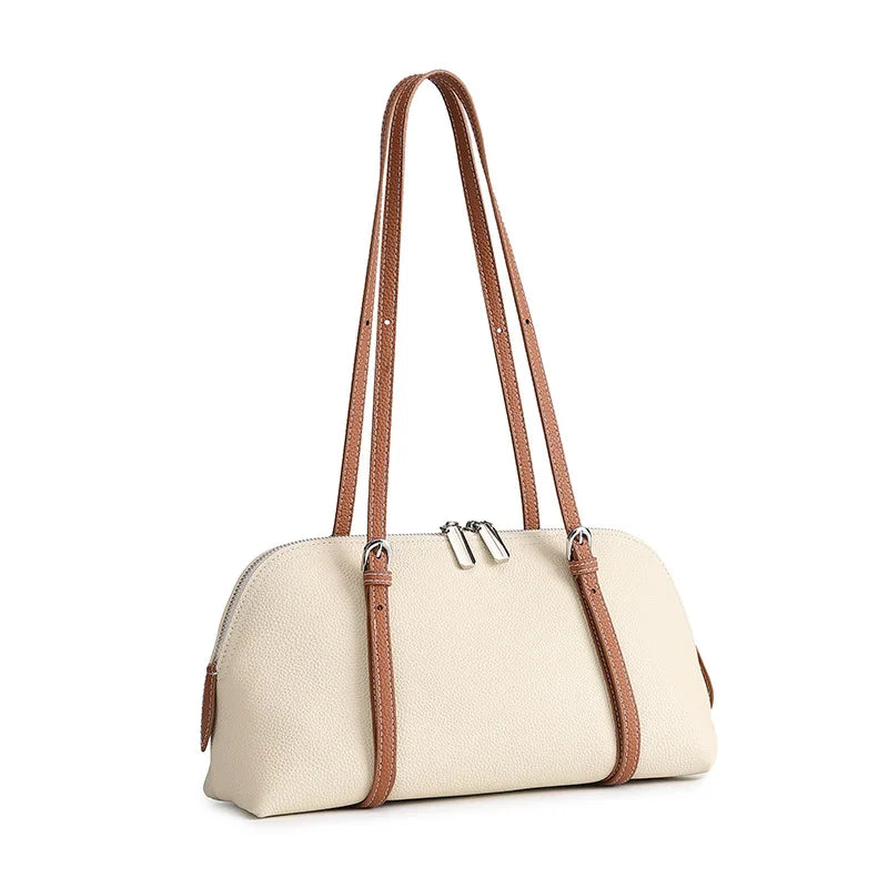 Women's Structured Leather Baguette Bag