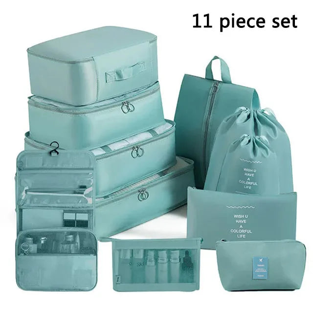 Travel Storage Bags Set – Clothes, Toiletries & Shoes Packing Organisers