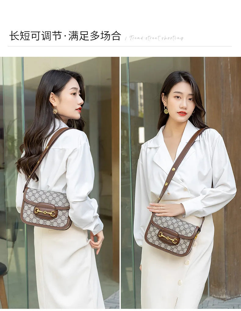 Women's Genuine Leather Saddle Bag – Crossbody Shoulder Bag