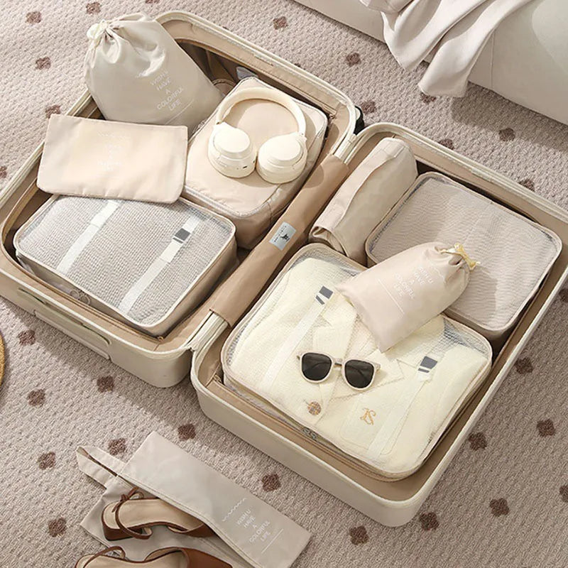 Travel Storage Bags Set – Clothes, Toiletries & Shoes Packing Organisers