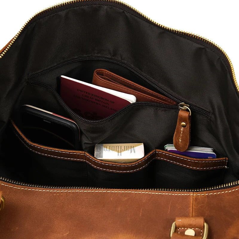 Men's Genuine Leather Duffle Bag