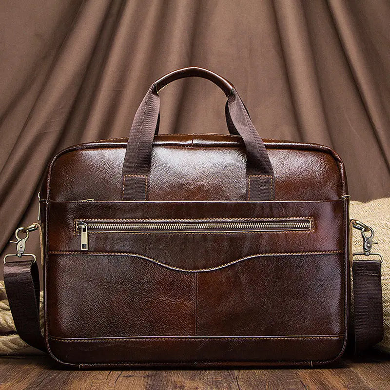 Men's Genuine Leather Briefcase – Laptop & Office Shoulder Bag