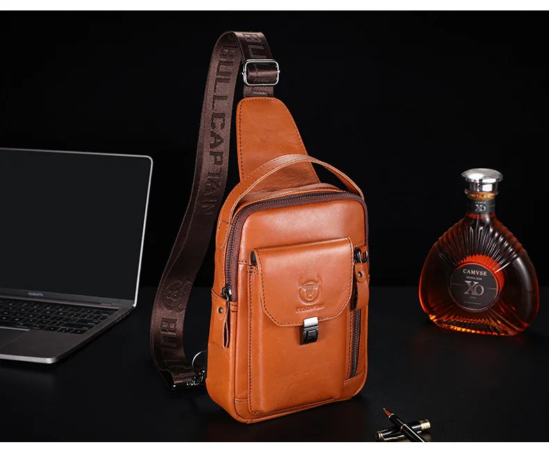 Waxed Canvas Chest Bag — Multi-Pocket Crossbody Sling for Travel