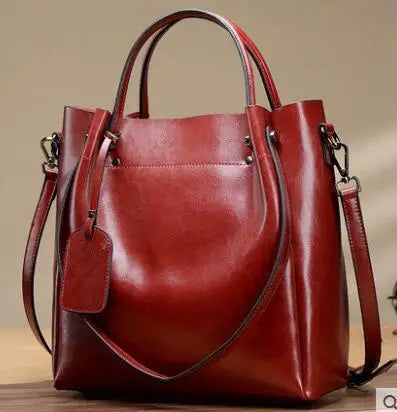 Women's Slouchy Waxed Leather Convertible Shoulder Bag