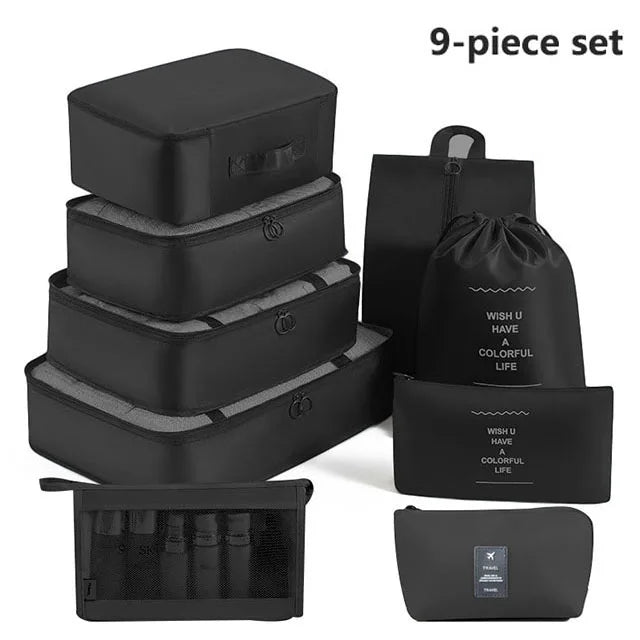 Travel Storage Bags Set – Clothes, Toiletries & Shoes Packing Organisers