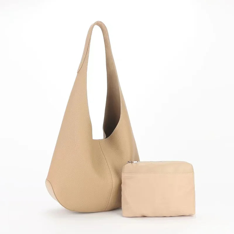 Women's Soft Leather Bucket Shoulder Bag