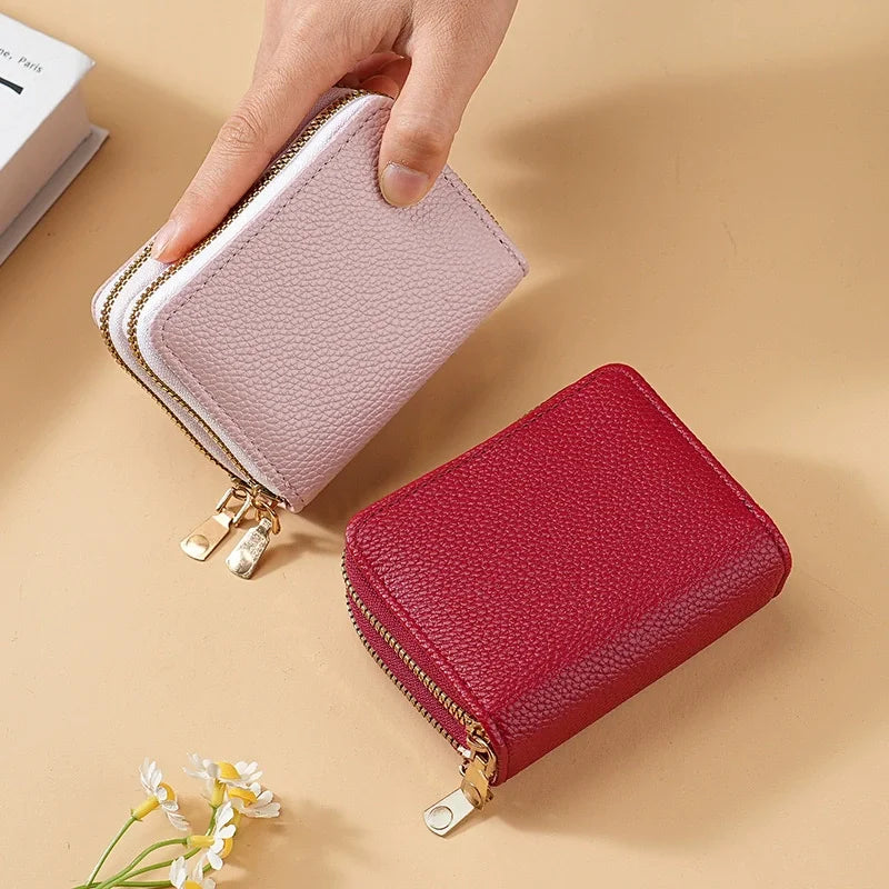 RFID Mini Wallet — Unisex PU Leather Zip Coin Purse