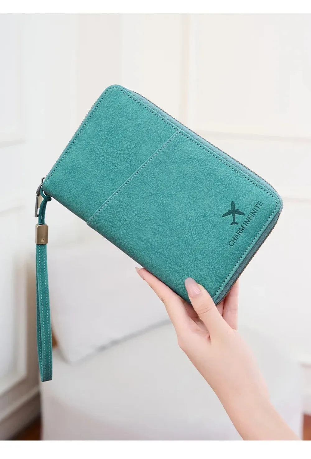 RFID Family Passport Wallet — Leather Travel Organiser with Wrist Strap