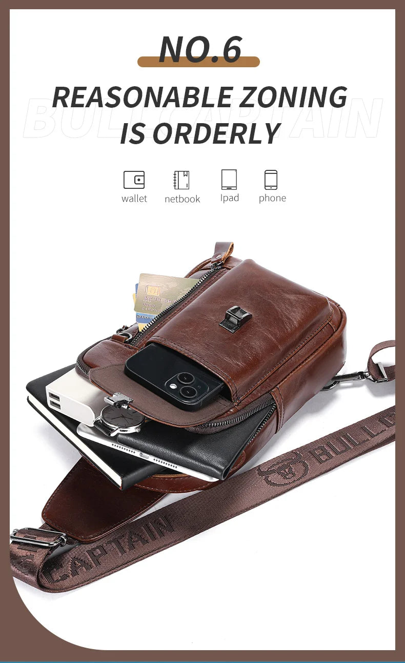 Waxed Canvas Chest Bag — Multi-Pocket Crossbody Sling for Travel