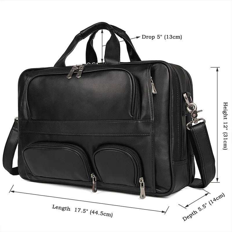 Men's Leather Shoulder Briefcase