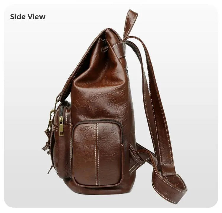 Retro Casual Travel Backpack — Waterproof Foldable Polyester Rucksack