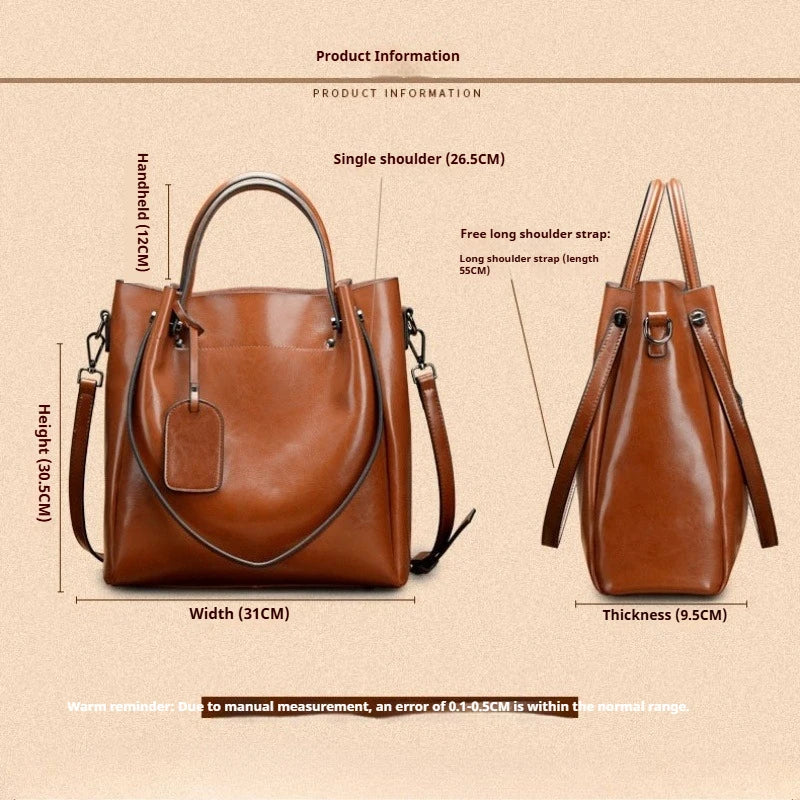 Women's Slouchy Waxed Leather Convertible Shoulder Bag