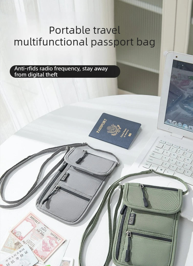 Portable Passport & ID Card Holder with Lanyard – Travel Crossbody Organiser