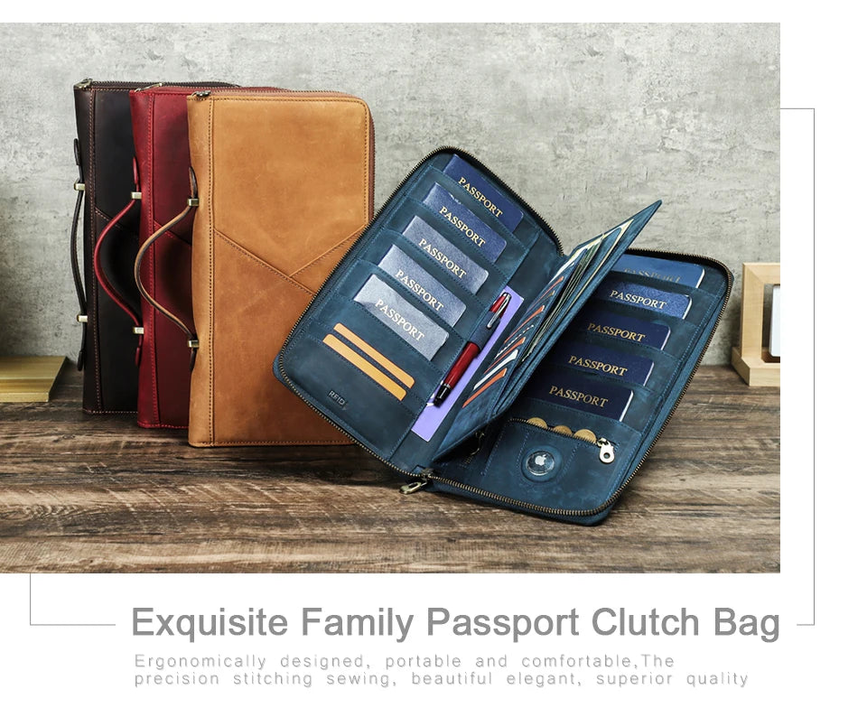 Family Travel Passport Holder – RFID Anti-Theft Document Organiser