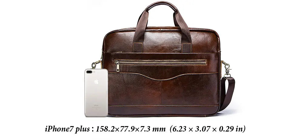 Men's Genuine Leather Briefcase – Laptop & Office Shoulder Bag