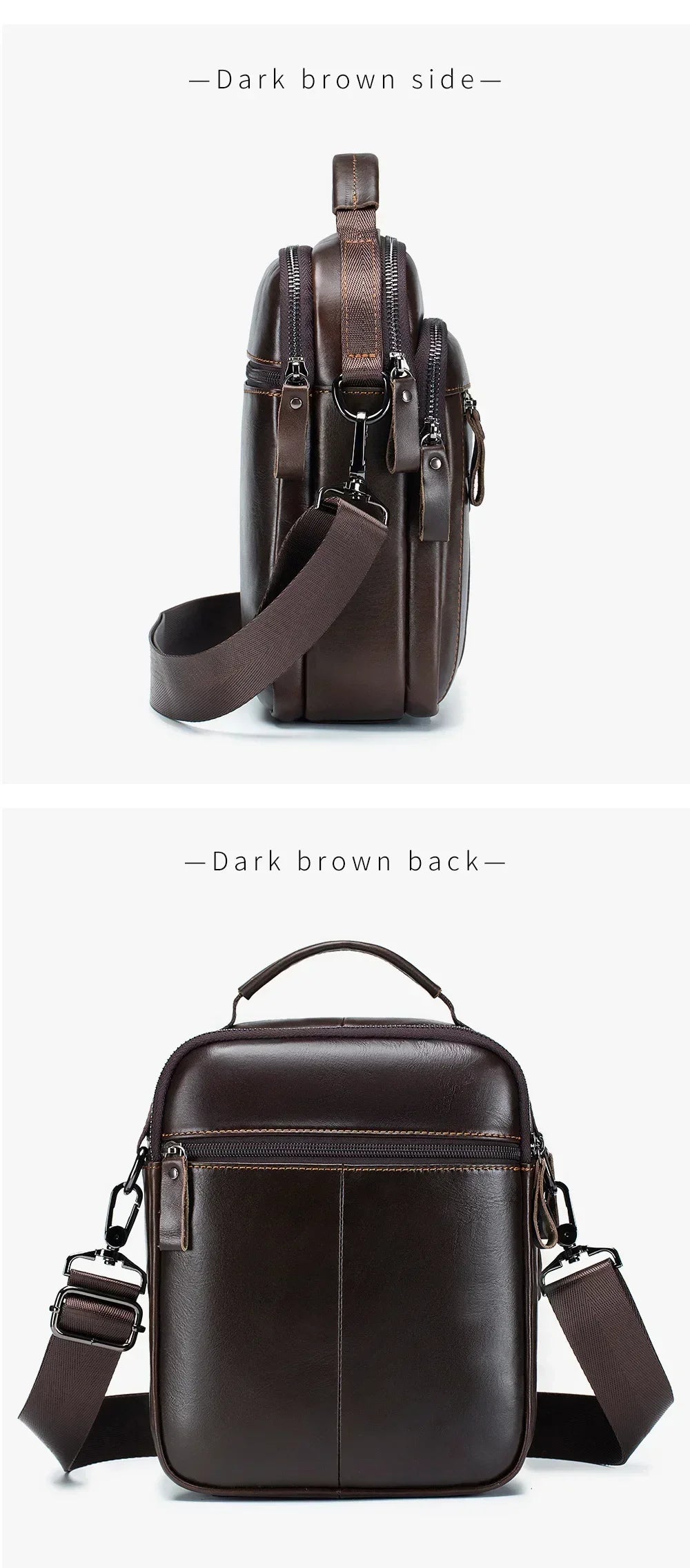 Genuine Leather Crossbody Messenger Bag – Luxury Satchel
