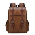 Retro PU Leather Laptop Backpack — Large Capacity Campus & Travel Rucksack
