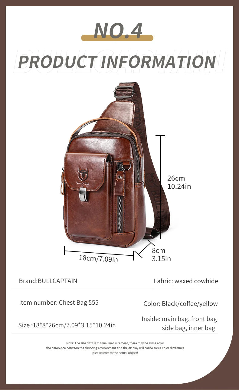 Waxed Canvas Chest Bag — Multi-Pocket Crossbody Sling for Travel