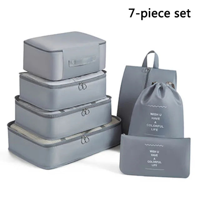 Travel Storage Bags Set – Clothes, Toiletries & Shoes Packing Organisers