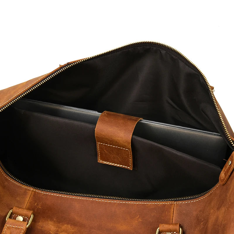 Men's Genuine Leather Duffle Bag