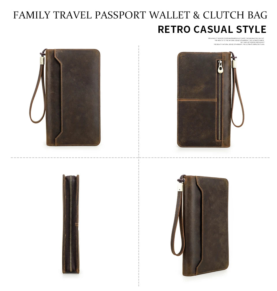 Leather Family Passport Wallet with AirTag Slot