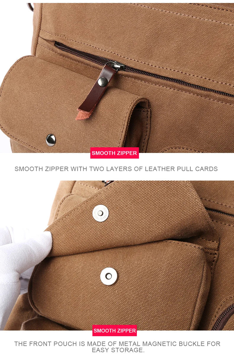 Canvas Messenger Bag for Travel & Work