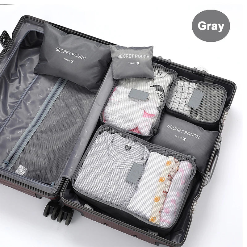 6-Piece Travel Packing Cubes Set – Portable Luggage Organiser for Suitcases