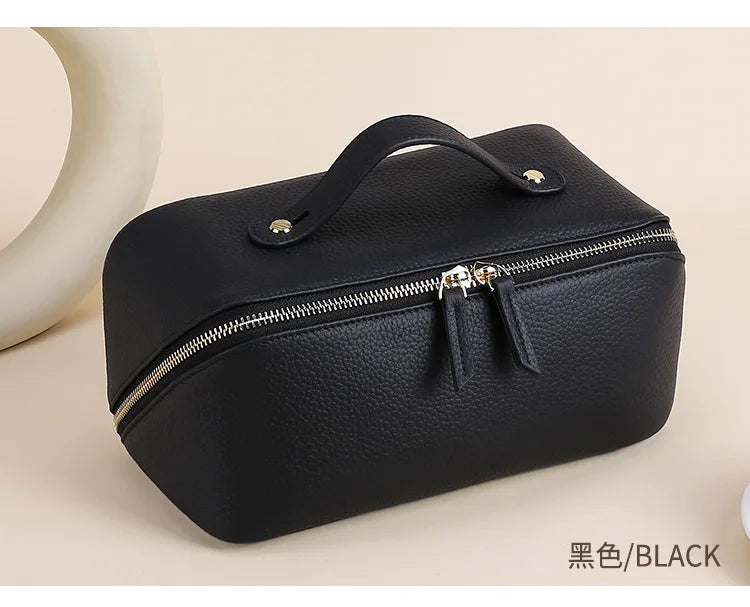 Genuine Leather Travel Cosmetic Bag