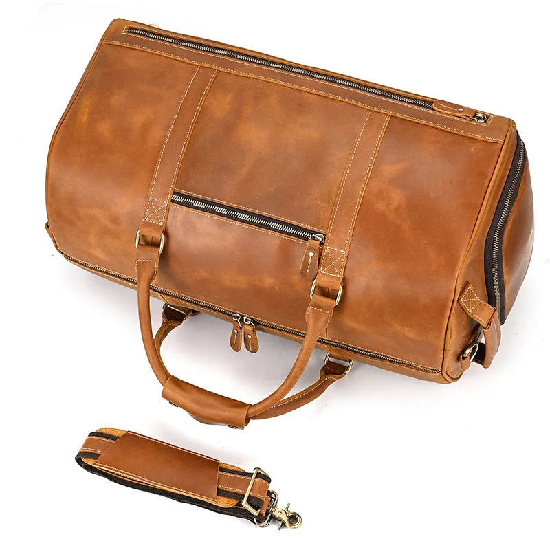 Men's Genuine Leather Duffle Bag
