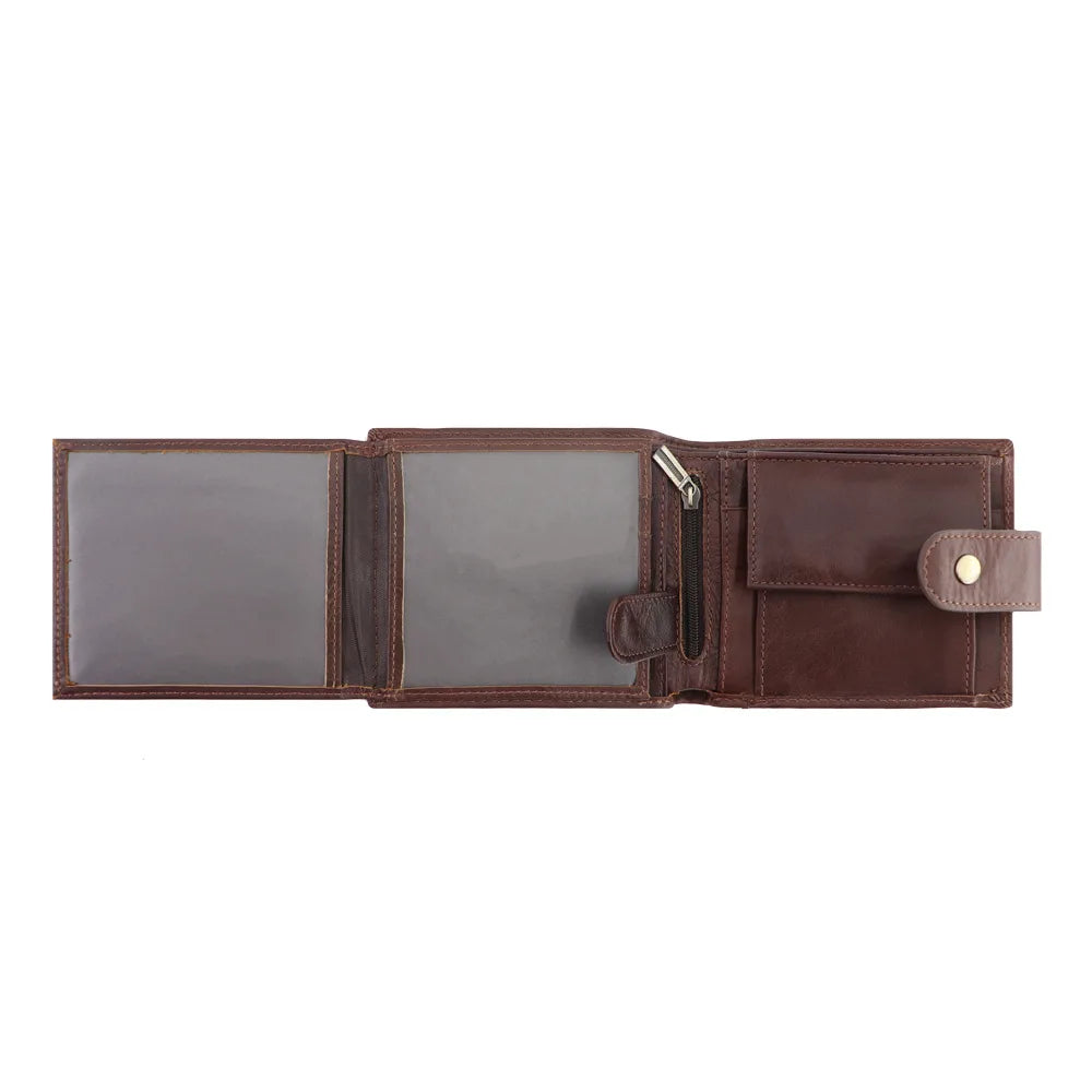 RFID Genuine Leather Men's Wallet — Slim Bifold Card Holder